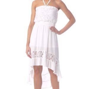 White halter style high-low sundress